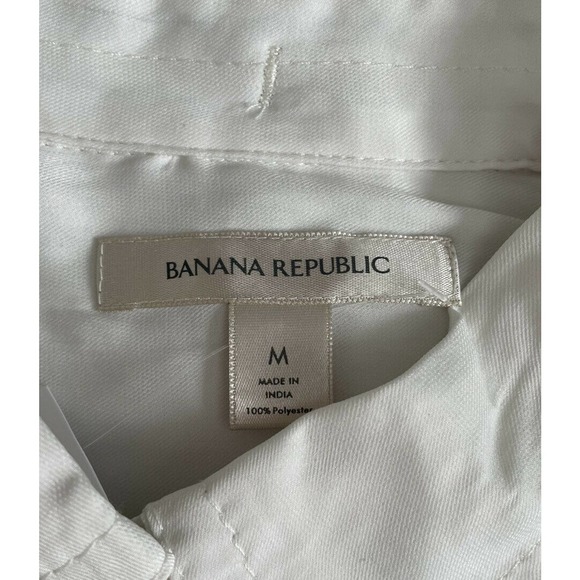 Banana Republic Womens M Blouse Ivory Collared Button Down Long Sleeve NWT L6 - Picture 3 of 10